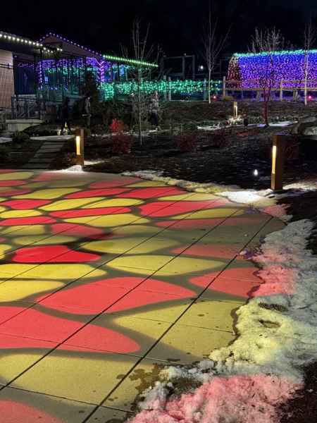 Elmwood Park Zoo Projection Surrounded By Vancouver Bollards
